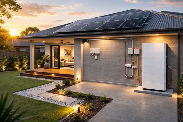 Licensed electrician completing battery safety upgrades including DC isolation switch, overcurrent protection, and compliance labelling to Australian standards – Ares Energy & Electricals