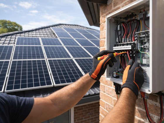 Professional solar inverter repair by licensed electrician using specialised diagnostic equipment – Ares Energy & Electricals