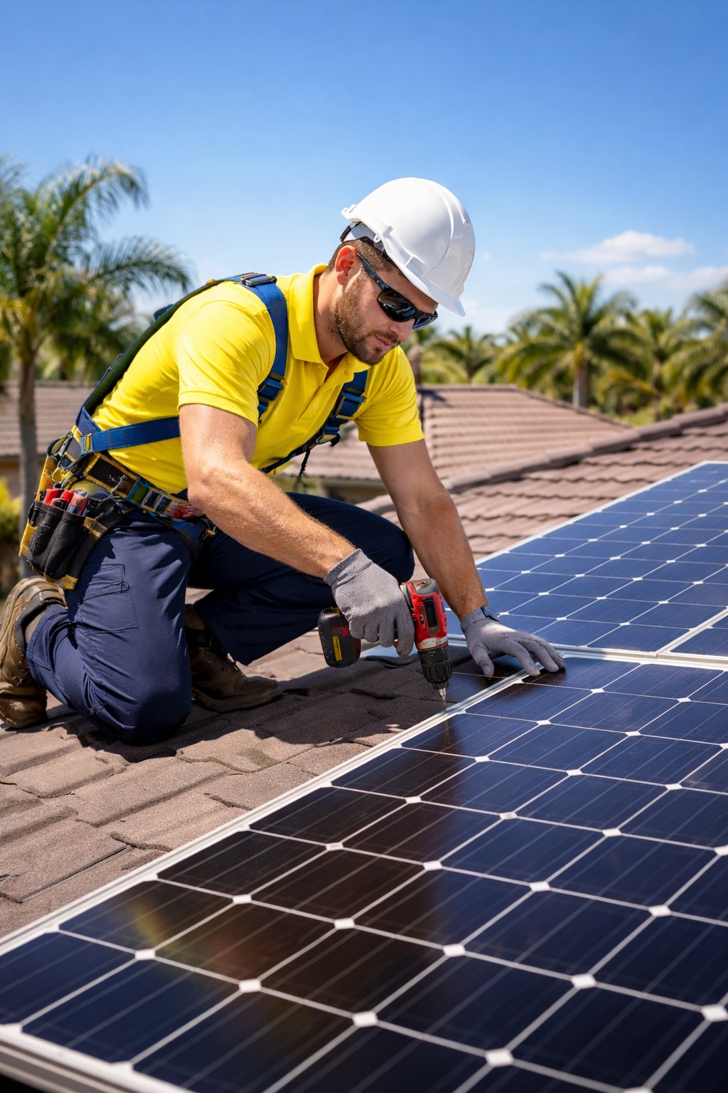 Licensed solar electrician performing fault diagnosis on an underperforming rooftop solar system – Ares Energy & Electricals, Perth WA