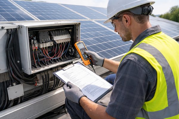 Solar preventative inspection checking system health, panel condition, connections, and performance data – Ares Energy & Electricals