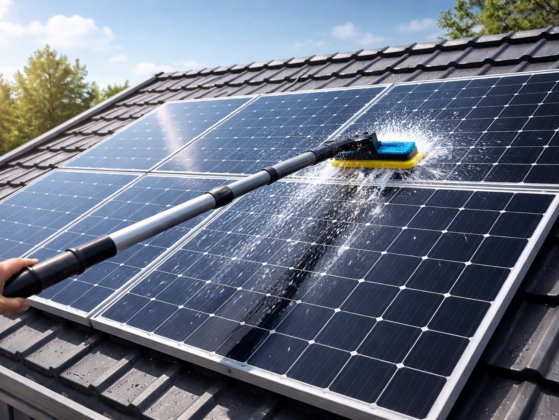Professional solar panel cleaning removing soiling, bird fouling, and residue to restore full output – Ares Energy & Electricals